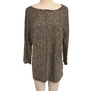 Apt. 9 Large Heathered Knit Top With Boat Neck & Long Sleeves For Women